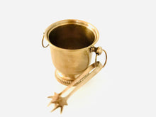 Load image into Gallery viewer, Mini Antique Brass Ice Bucket with Tongs
