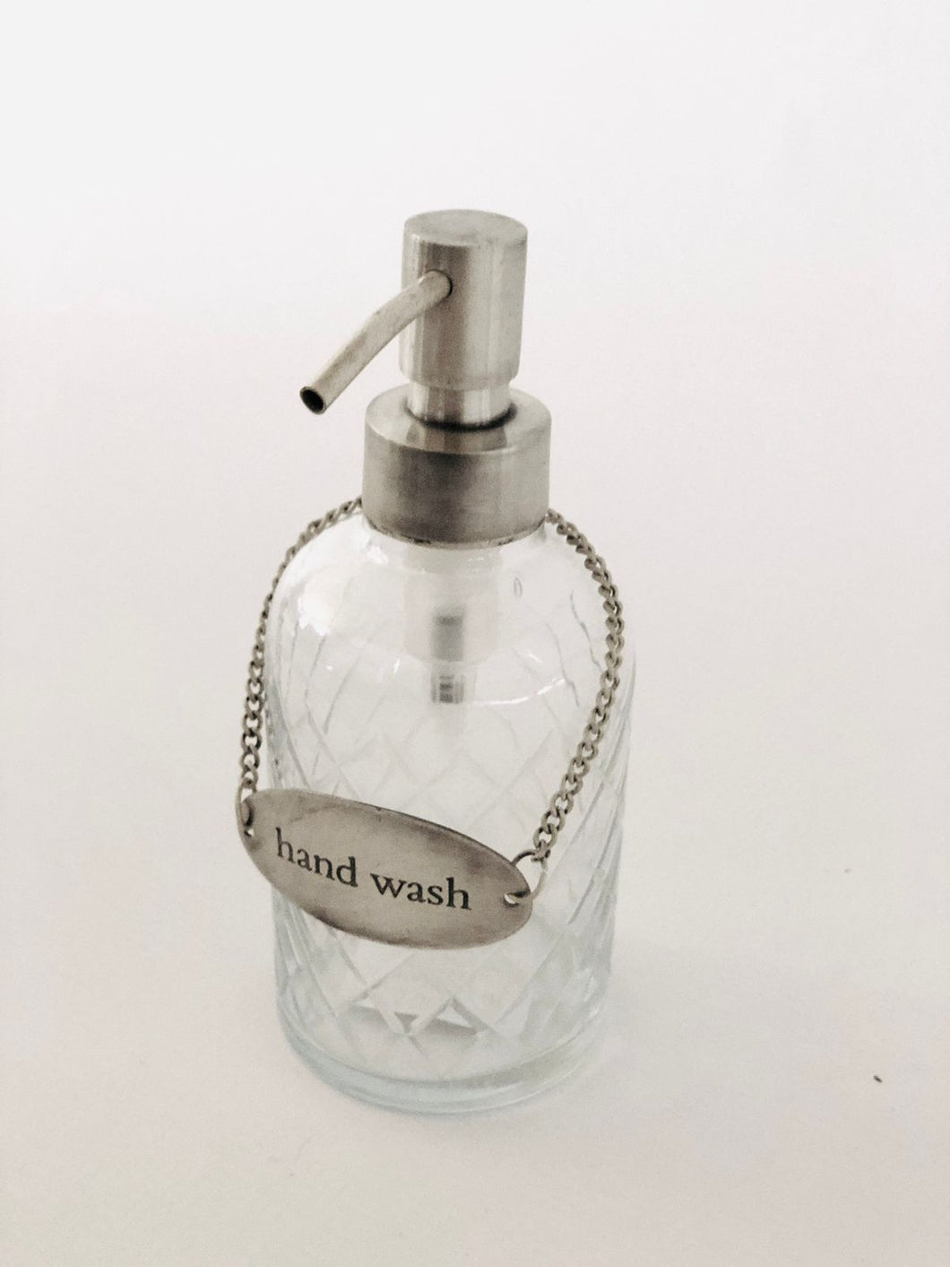 Glass Dispenser with Hand Wash Charm